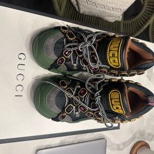 Gucci Emerald and Ebony Embellished Sneakers